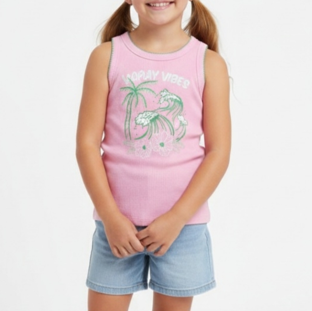 Epic Threads Pink Tropical Kids Tank Top Size S‎ 7-8